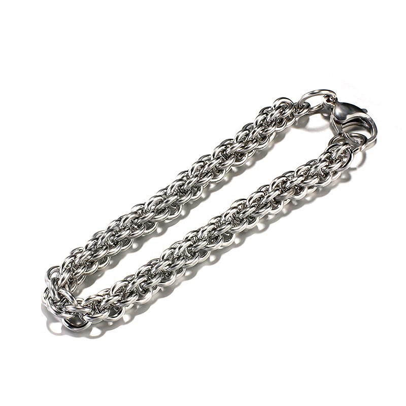 Flashbuy Simple acier inoxydable chaîne Bracelets pour femme hommes classique métal unisexe Punk Bracelets bijoux offre spéciale
