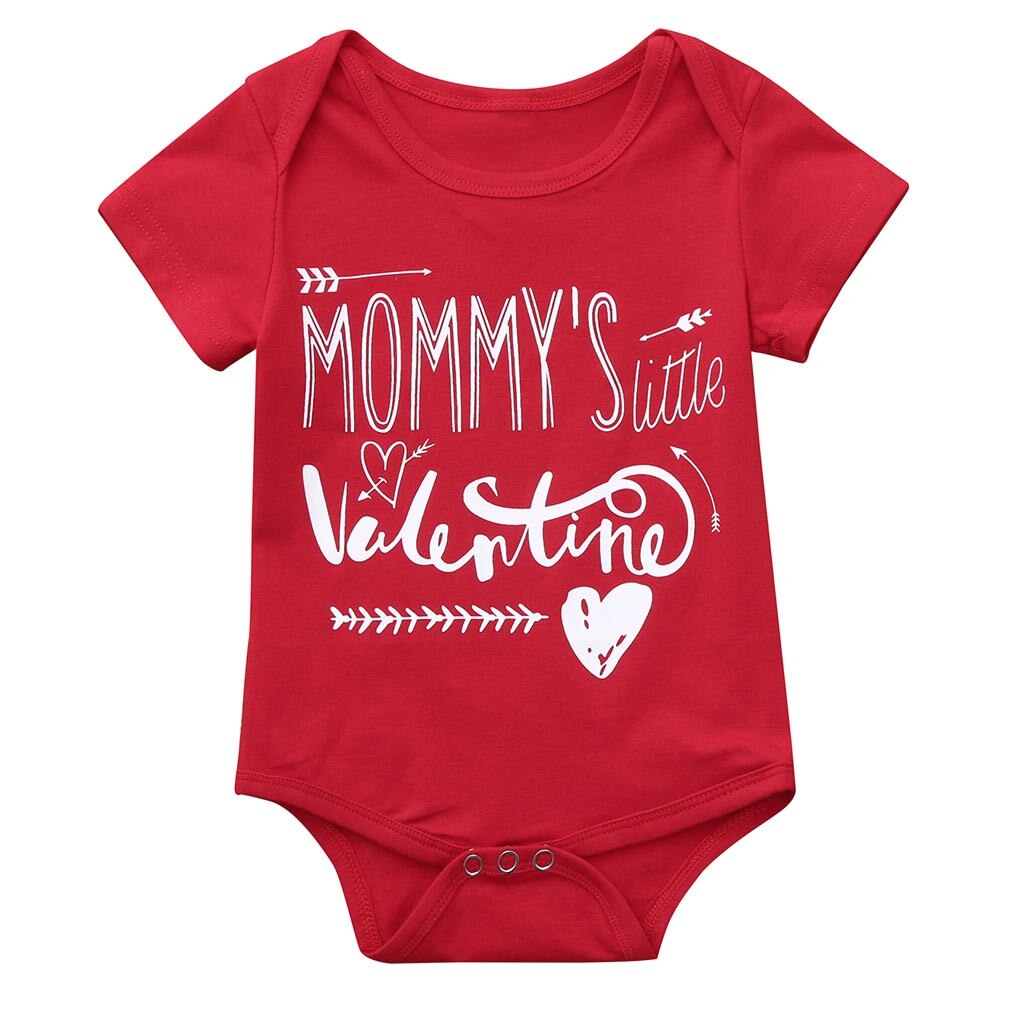 ARLONEET – combinaison en coton mélangé pour bébé garçon, vêtements pour la saint-valentin, avec lettres imprimées, 19Jan30: 6M