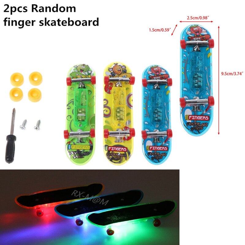 palec deskorolki łyżwa części rampy zestaw zabawka pełne rowerowe palce sport treningowy podstrunnica zabawki łyżwa park rampa zabawka dla dzieci: 2szt Glow skateboard