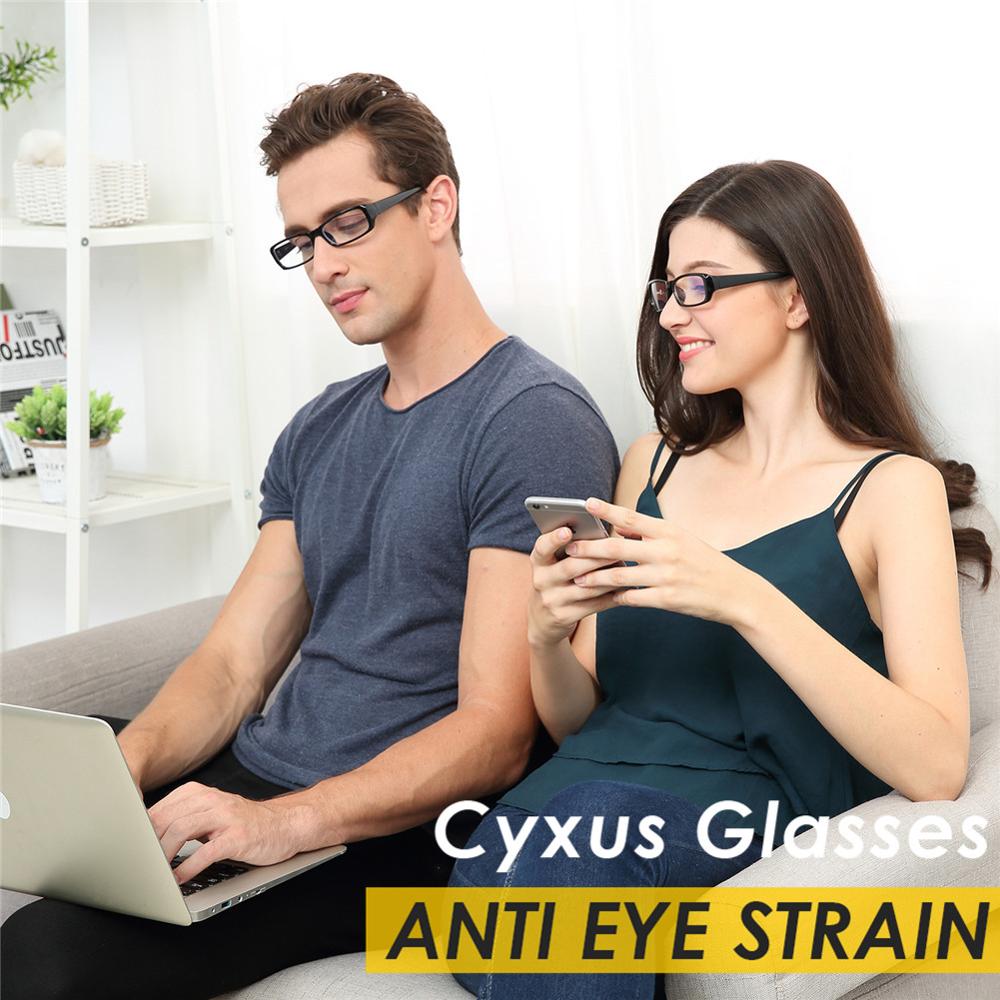 Cyxus Blue Light Blocking Glasses Computer glasses Anti Eye Eyestrain Rectangle Black Frame Clear Lenses Unisex ,Men/Women 8007