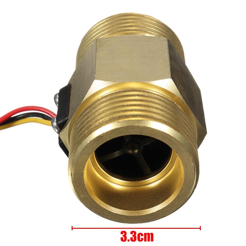 Dc5V G1 Dn25 Copper Water Flow Sensor Hall Effect Pulse Output 4-45L/Min Liquid Switch Flowmeter
