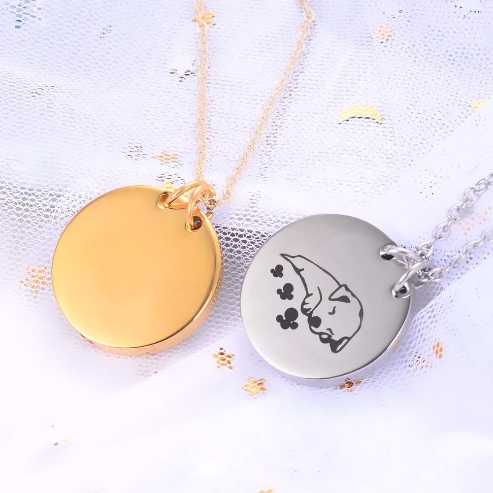 2 Kleuren, Huisdier Crematie Ketting Voor As Urnen Sieraden Rvs Ronde Hond Kat Aandenken Memorial Urn Hanger Medaillon