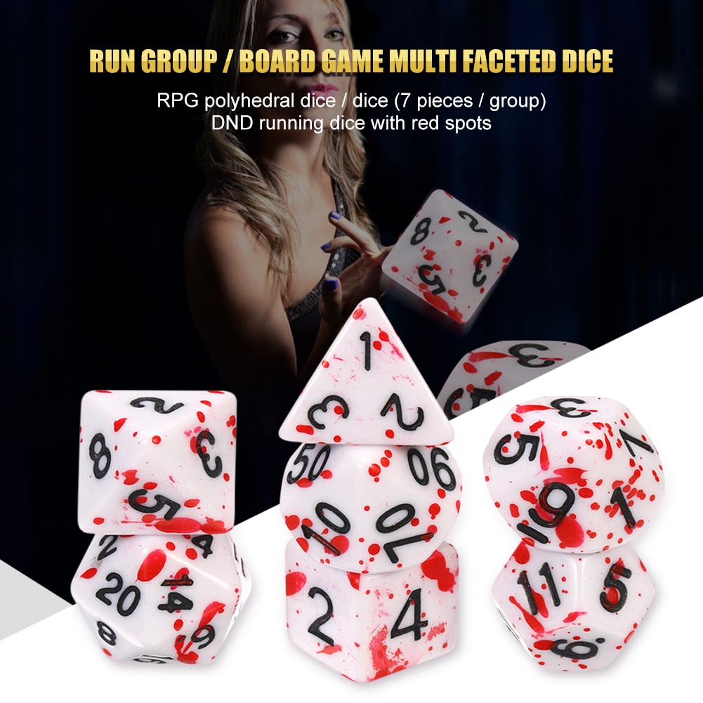 7pcs Polyhedral Dice Lightweight Game Playing Elements for RPG Multi-Sided Digital Table Game Funny Party Game Toy