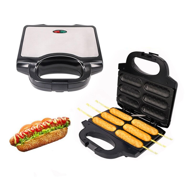 Electric Dog Waffle Maker Non-Stick Coating Waffle Sausage Roasting Machine Breakfast Barbecue with EU Plug