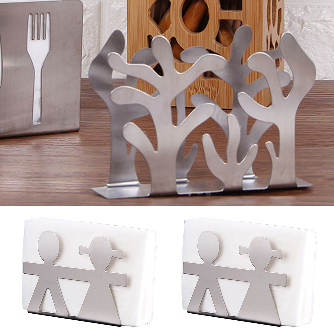 Metal Tree Pattern Napkin Holder Paper Dispenser Tissue Rack Home Party Dining Table Decor