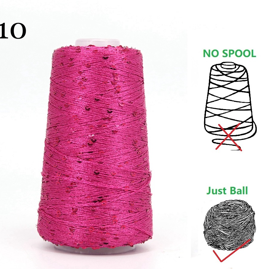 29 Color 50g/Ball /140M Sequins Cotton Yarn 6mm+3mm Special Glitter Match Thread DIY Accessories Rag Doll Knitting Lanas Crochet