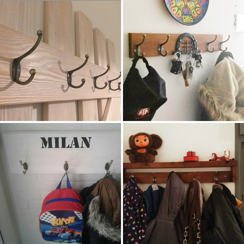 Gancho para colgar ropa de 5 a 30 Uds., perchero Retro de pared, colgador de almacenamiento para el hogar de doble cabeza, llavero, bolsa, gancho para toalla para cocina y dormitorio