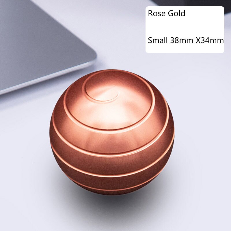 Desktop Decompression Rotating Spherical Gyroscope Desk Toy Metal Gyro Optical Illusion Flowing Finger Toy For Adult