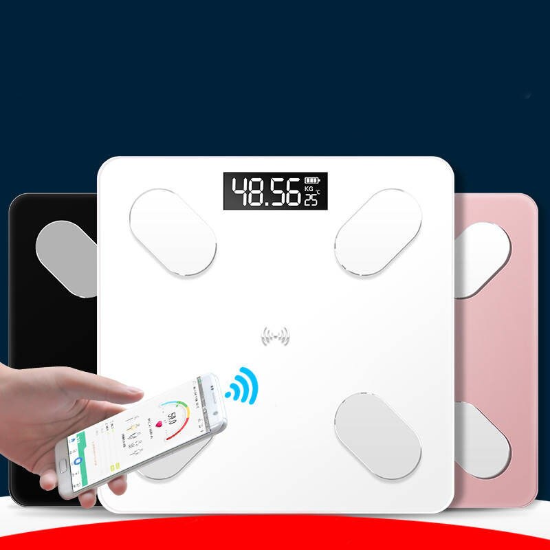Digital Body Weight Bathroom Scale Floor With Step-On Technology Bluetooth Smart Body Fat 3 Color Measuring Tools Scales
