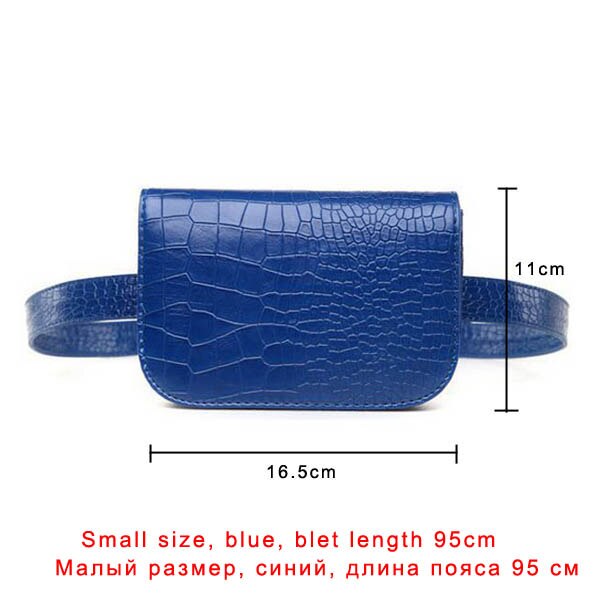 Vintage Waist Bag Women Alligator PU Leather Belt Bag Waist Pack Travel Belt Wallets Fanny Bags Ladies Fit 5.5 inches phones