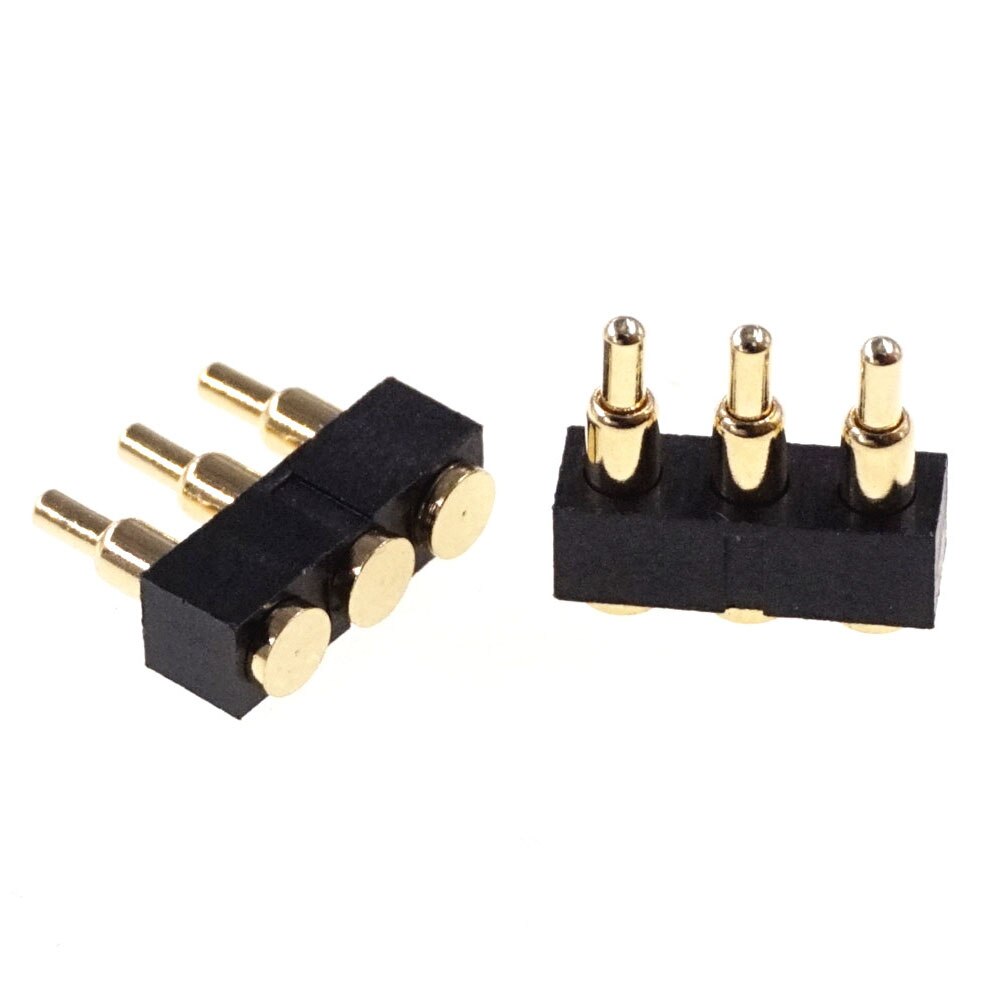 5 pcs SMD DIP Pogo pin connector Pogopin Battery Spring Loaded Contact Test Probe Power Charge Header Pins 2.54 Grid 7.0mm High: 1x3 Pin SMD