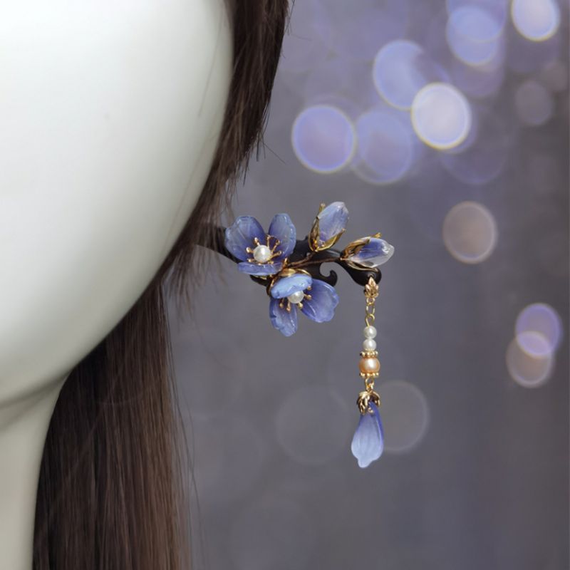Luxus Haar Stock Chinesischen Haar Essstäbchen Holz Frauen Haar Brötchen Essstäbchen Perlen Haar Clip Haarnadel Blume Schmuck Neue Jahr