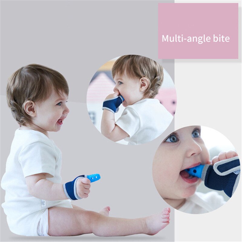 Baby Silikon Molaren Finger Hülse Daumen Kinder Anti-biss Zahnen Spielzeug Infant Atmungsaktive Daumen Ärmeln Zähne Pflege