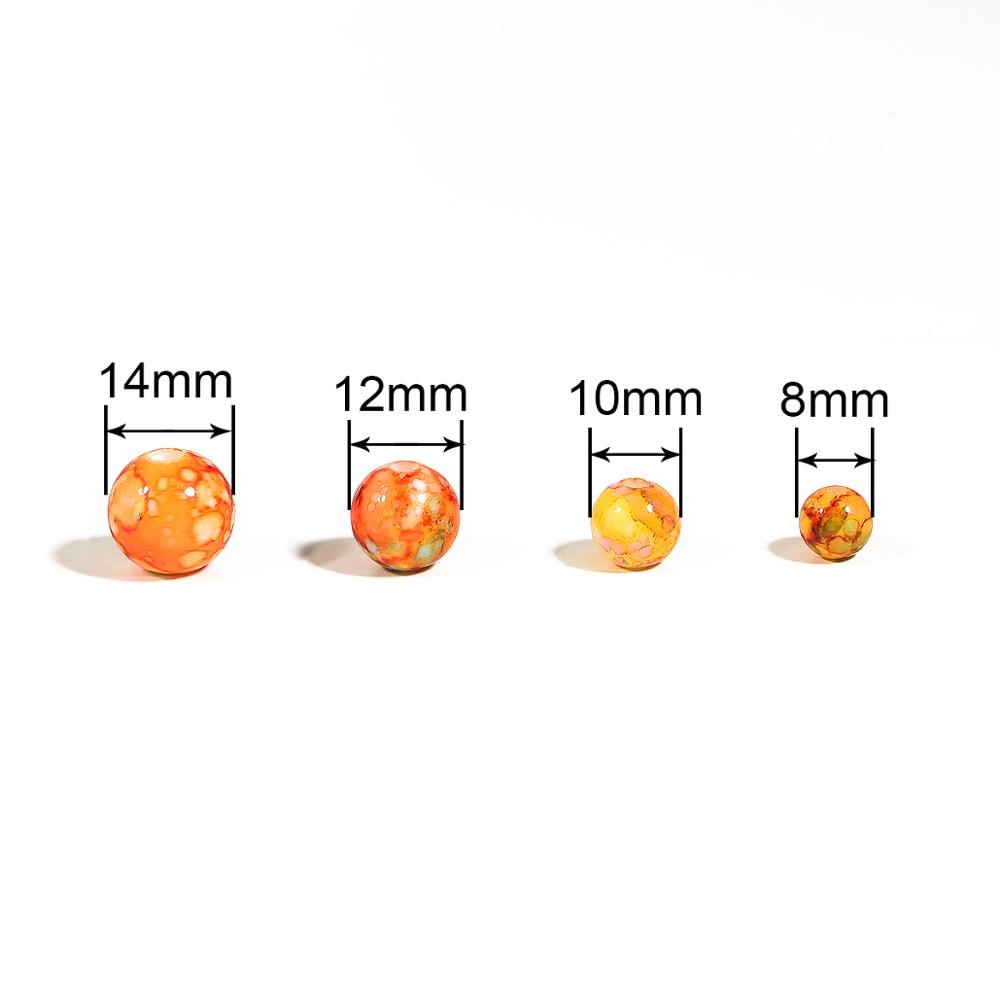 8/10/12/14mm Acrylic Beads Mixed Color Round Loose Spaced Beads DIY Bracelet Earrings Charms Necklace Beads For Jewelry Making