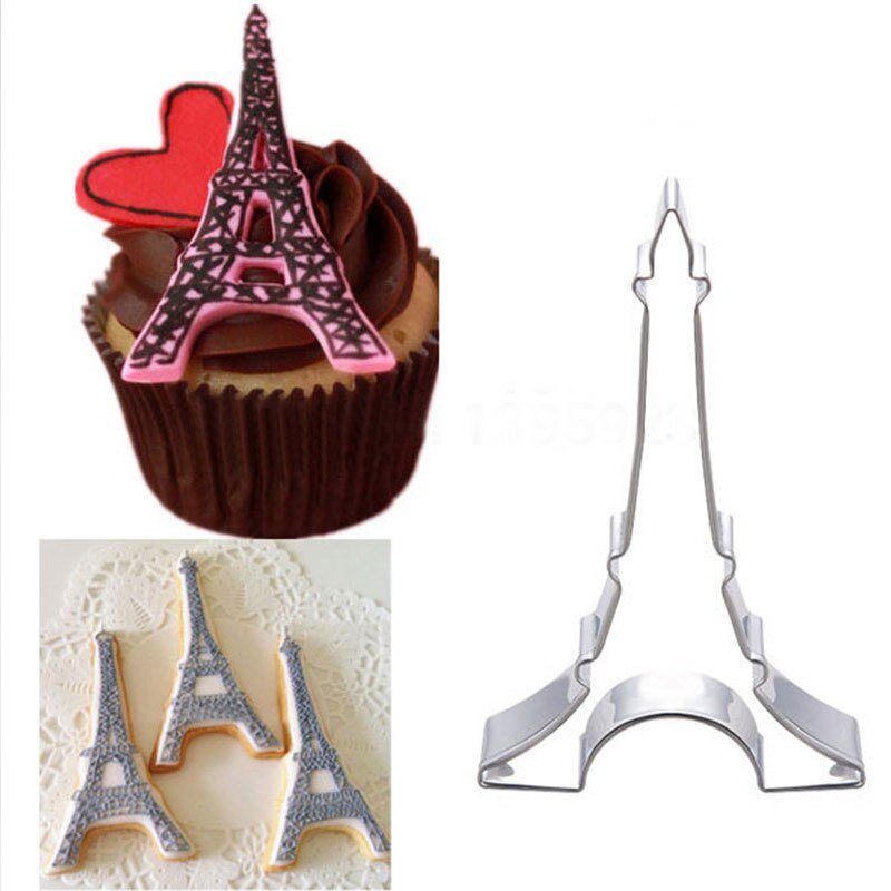 Toren Fondant Taart Stencil Keuken Cupcake Decoratie Template Mold Cookie Koffie Stencil Mold Bakken