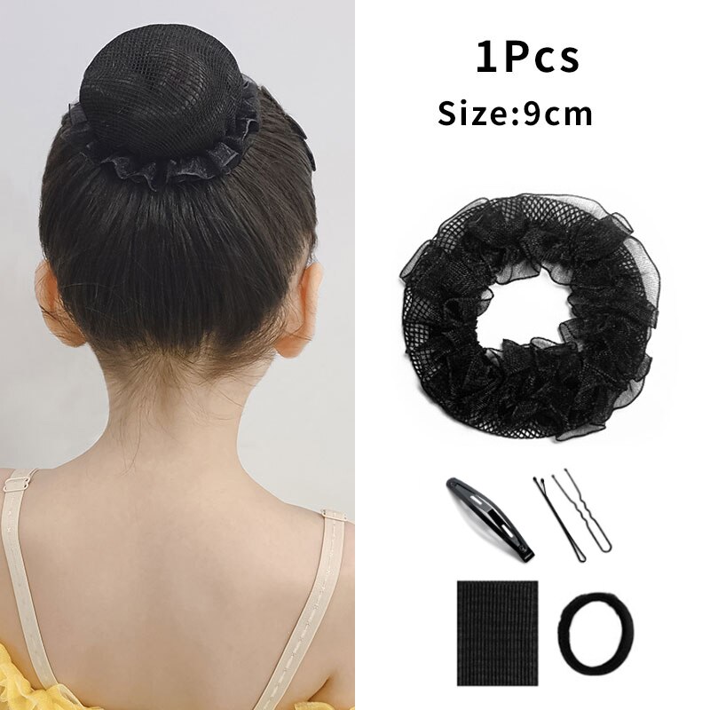Cuerda para el pelo para mujer, red elástica para el pelo, Kit de peluquería negro, malla pequeña Invisible para moño de pelo, Donut para enfermera, estilo de cabello: Ordinary 05