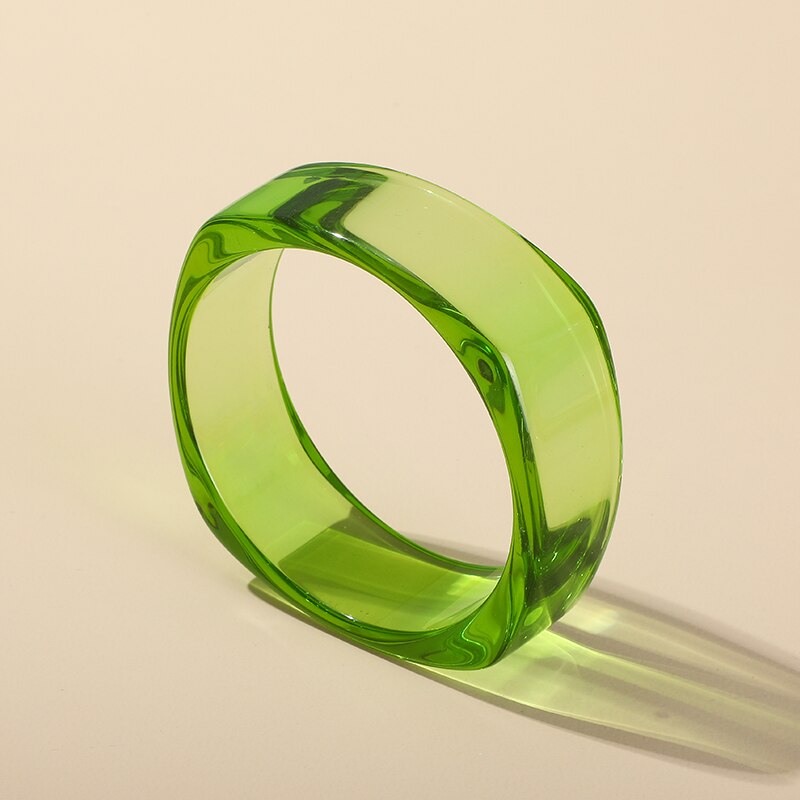 Nuovo braccialetto acrilico trasparente alla moda per donna Braccialetti da festa in resina Braccialetti con ciondoli firmati Regali di gioielli per ragazze: colore Oro puro