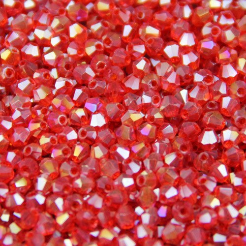 JHNBY 3mm 200pcs AAA Bicone Upscale Austrian crystals beads AB color plating Loose bead bracelet Jewelry Making Accessories DIY: 307 Red