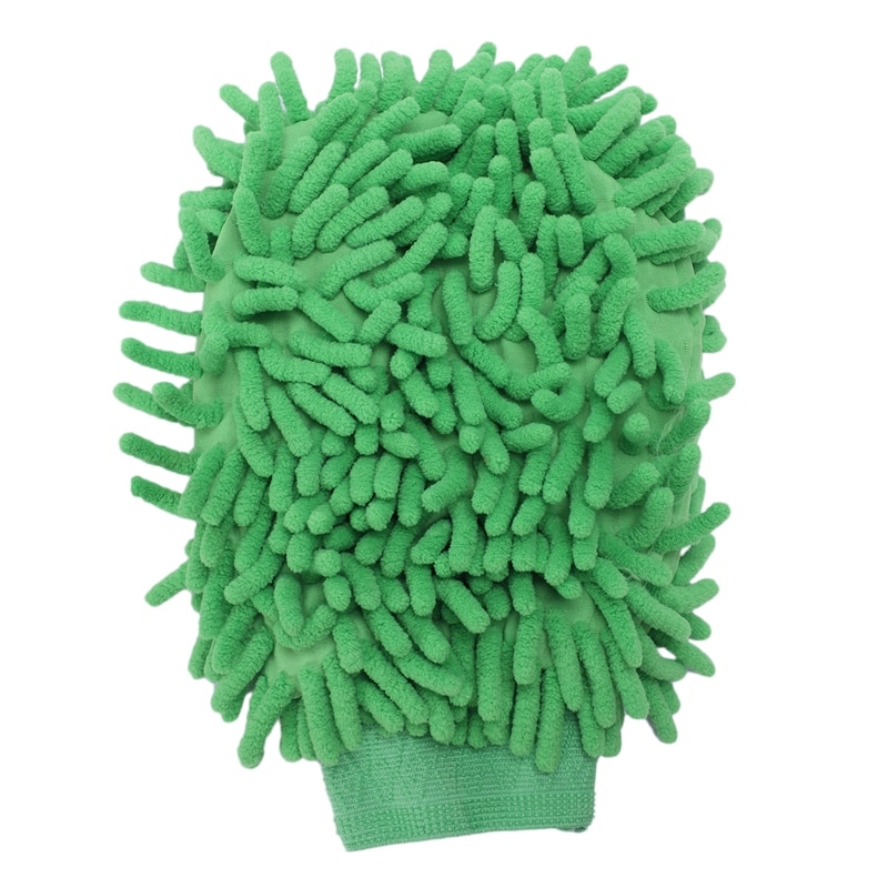 Bilvask, skrubbeværktøj grøn mikrofiber handske votterenser