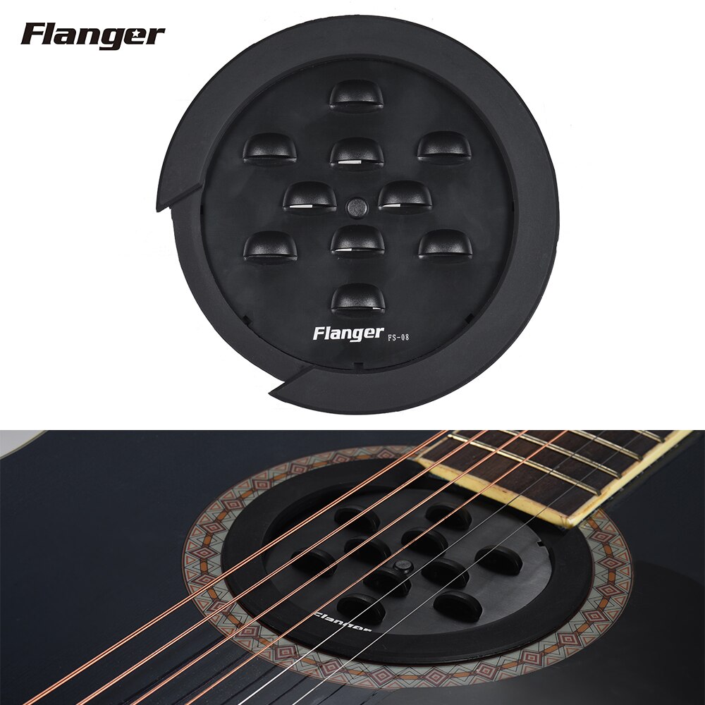 Flanger FS-08 Professionele ABS + Rubber Gitaar Akoestische Sound Hole Cover Quick & Easy Installatie & Removal