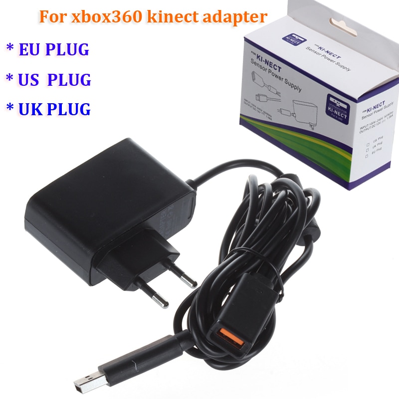 EU USB AC Adapter Voeding met USB oplaadkabel voor Xbox 360 XBOX360 Kinect Sensor