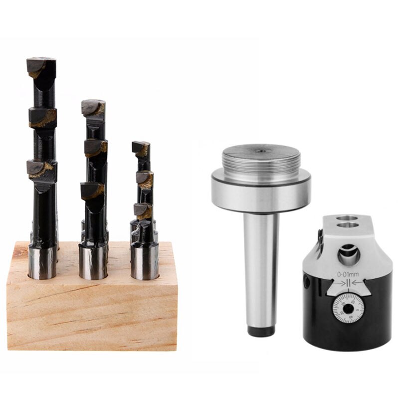 1 Set Taper Collet Chuck Holder Lathe Milling Cutter MT2 Boring Head Tool Holder High-carbon Steel Cutting Machine Adapter: Default Title