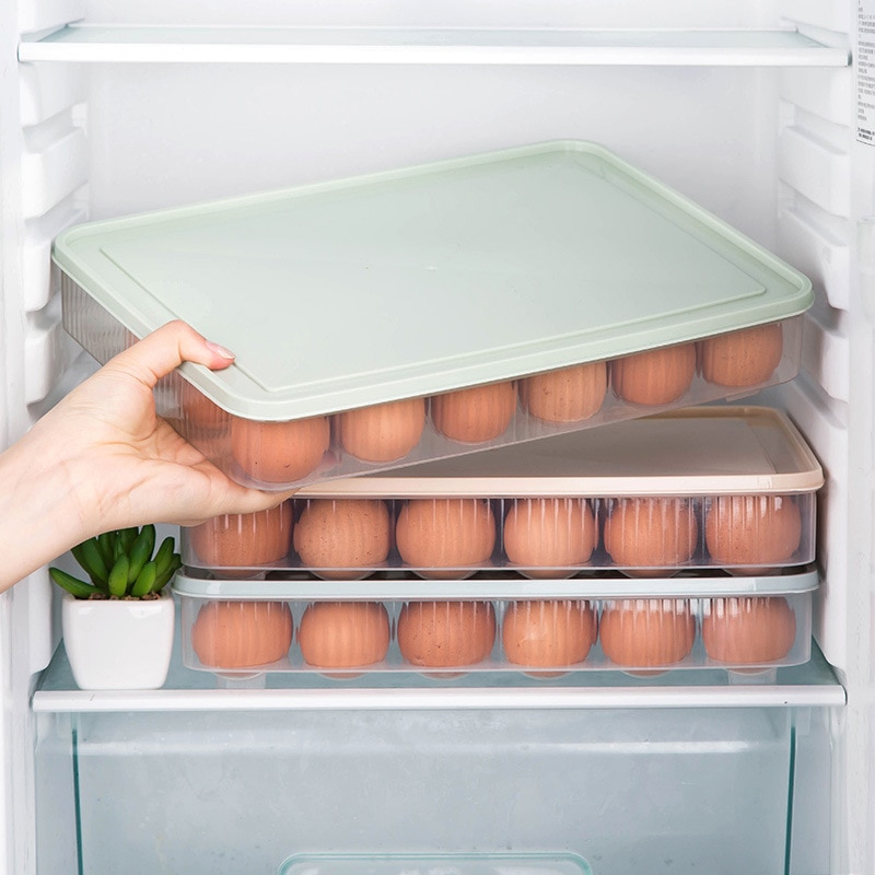 1PC Plastic Eggs Storage Box 24 Grid Egg Storage Box Stackable Freezer Storage Organizers Egg Storage Containe Eggs Holder