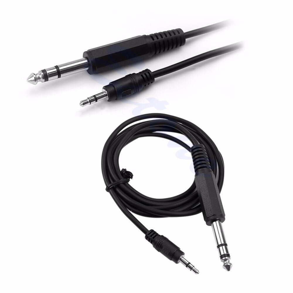 5Ft 1.5m 1/4" 6.35mm TRS Stereo Male To 1/8" 3.5mm Male Plug Aux Cable Cord Char - L060