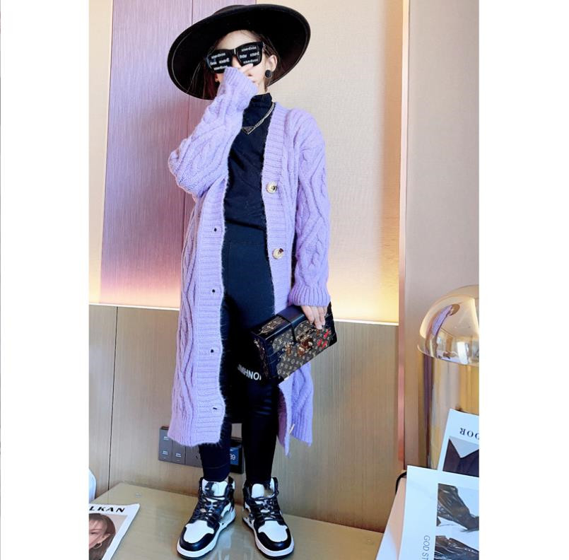 Herfst Losse Lange Mouwen Trui Kinderen Mode Lange Bovenkleding Outfit Meisje Gebreid Vest Kids Trui 4-14Y WZ460