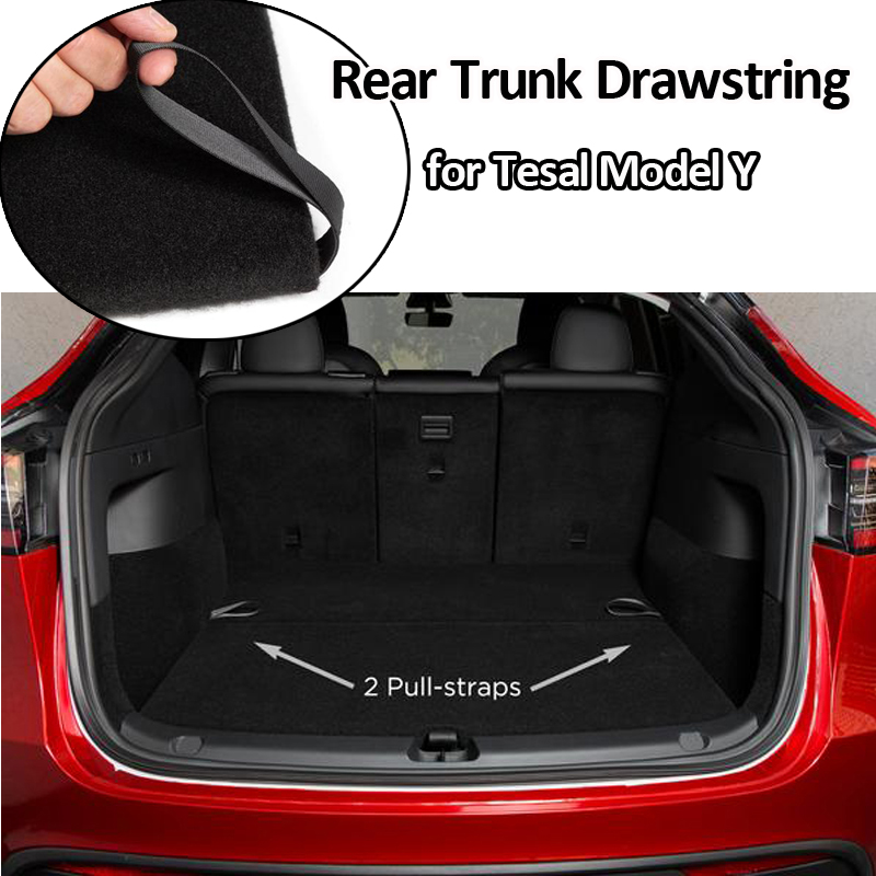 Kofferbak Touw Voor Tesla Model Y Kofferbak Cover Trekken Touw Trekkoord Handvat Pull Bandjes Auto Opruimen Organizer Accessoires