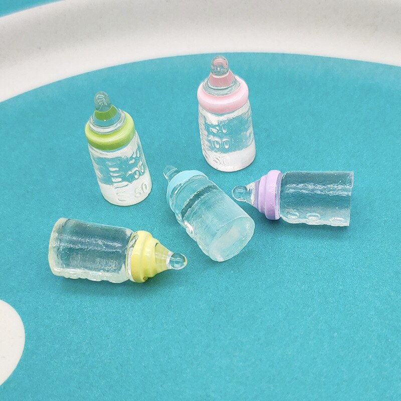 5Pcs Mini Milk Bottle For Charm Filling DIY Clay Supply