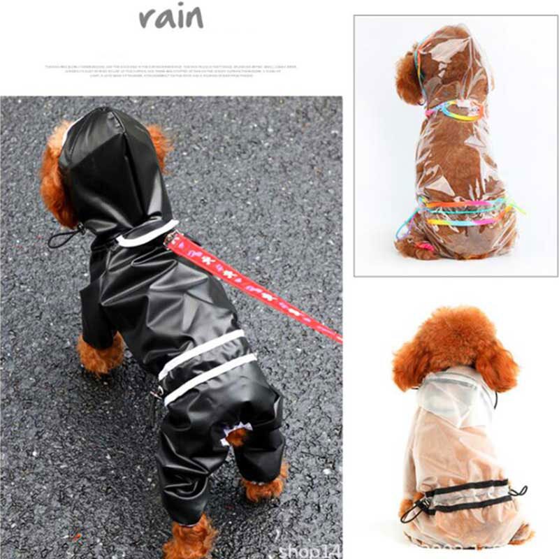 Hunde regnfrakk hette vanntett jakke kjæledyr jumpsuit gjennomsiktige klær til små mellomstore hunder bamse chihuahua doggyzstyle