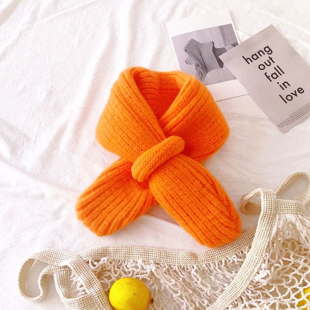 Halswarmer Voor Kinderen Baby Warm Sjaals Meisjes Winter Sjaal Voor Jongens Kids Wollen Kraag Baby Sjaals: Orange