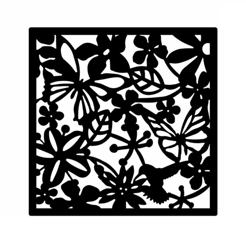 Removable Partition Hanging Screen Divider Panel Living Room Curtain Hollow Out Butterfly Bird Flower Home Wall Decoration: Black