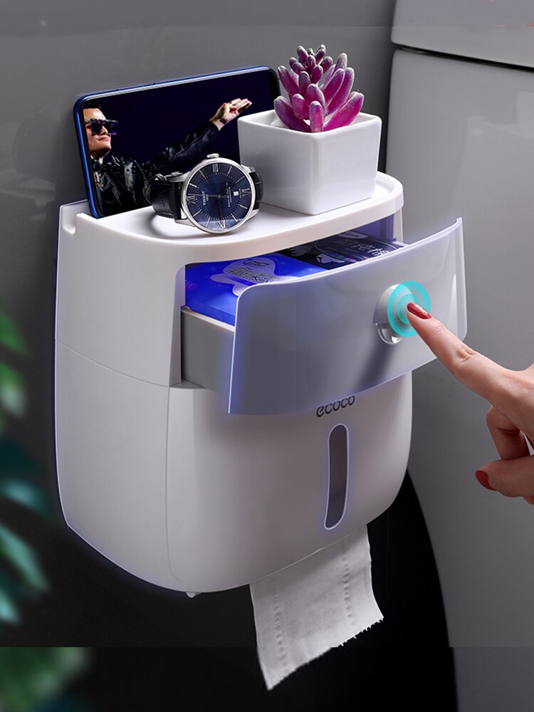 Wandmontage Papier Handdoeken Waterdichte Toiletrolhouder Houder Voor Keuken Badkamer Wc Rolhouder Toiletpapier Opbergdoos