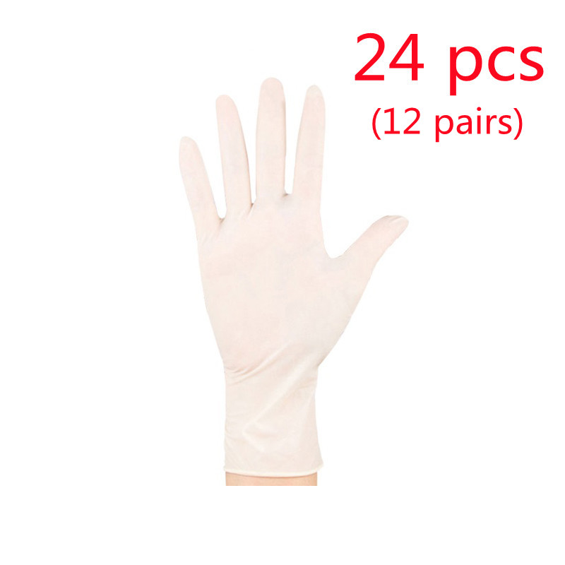 Food grade disposable nitrile gloves pvc latex rubber synthetic disposable CPE food inspection gloves: Latex gloves24pcs / L