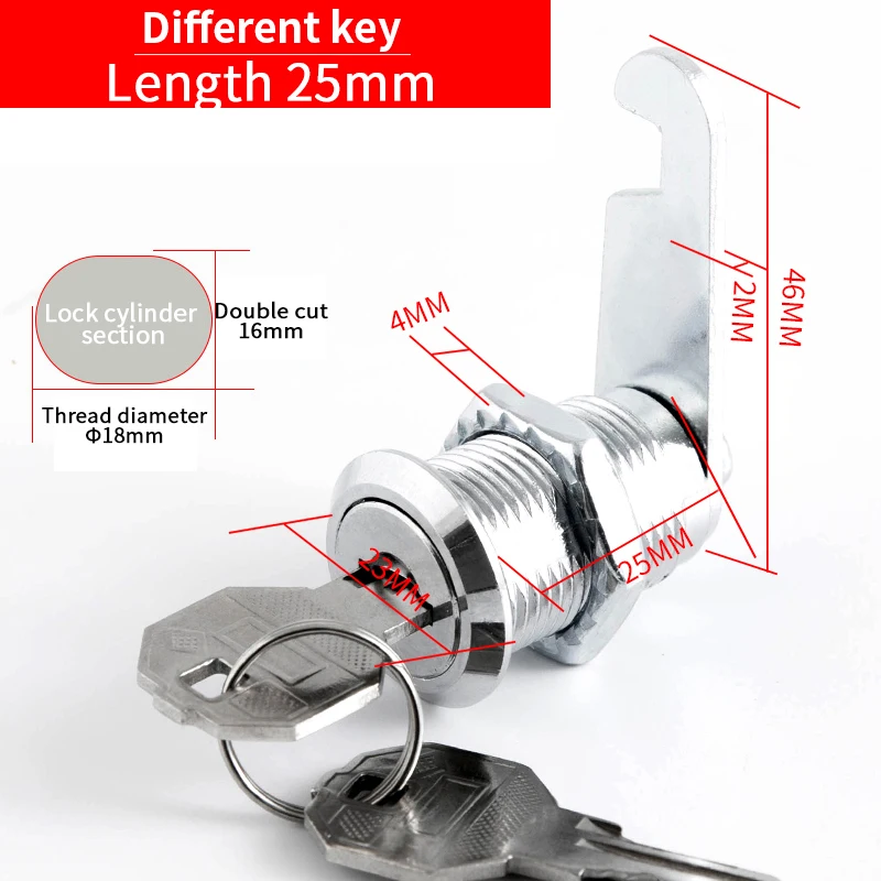 5/20SETS Security Lock Metal Cylinder Cabinet Locker Cam Lock With Keys Security Mailbox Lock Drawer 16mm/20MM/25MM/30MM