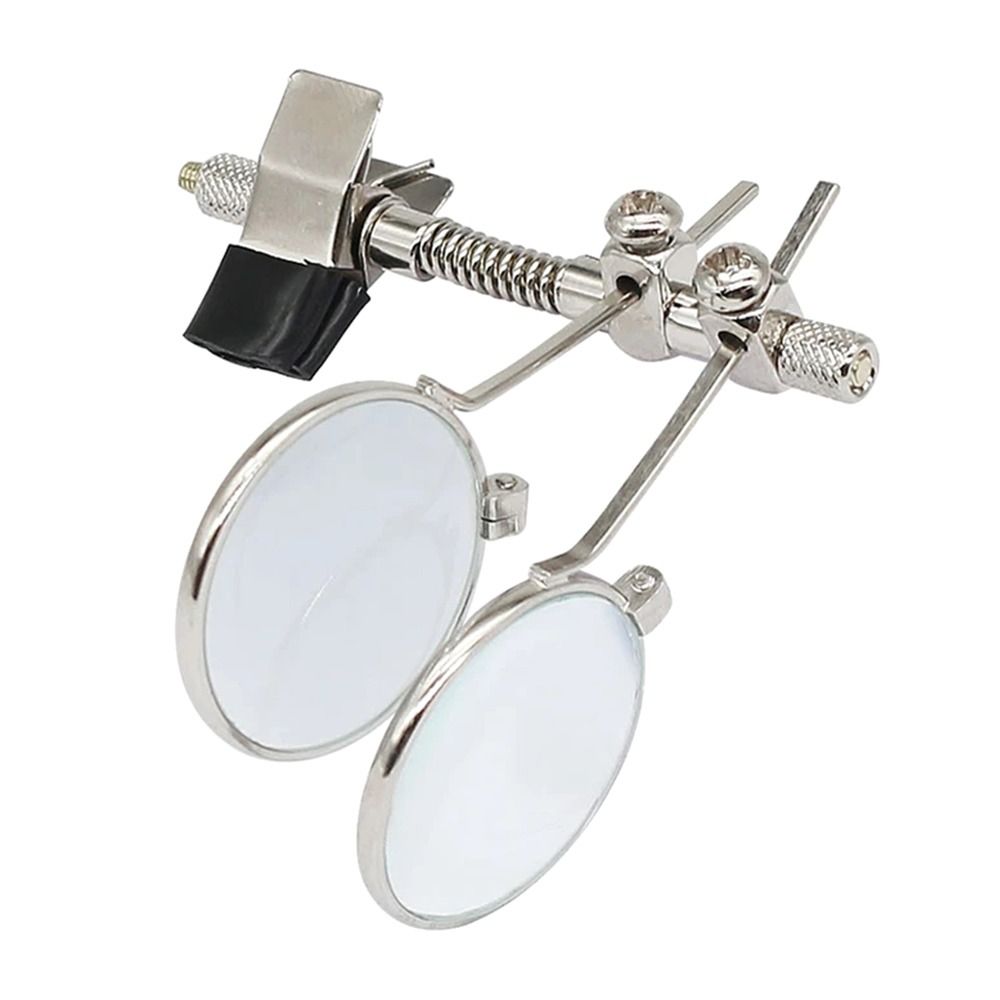10X Double Lenses Magnifying Glass Stainless Steel Clip Magnifier Rotatable MINI Magnifier Diameter 25mm Monocular Magnifier