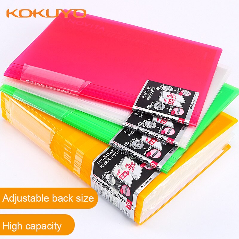 1pcs KOKUYO data book limited simple and meticulous file folder A4 test paper file storage 20-page inner bag