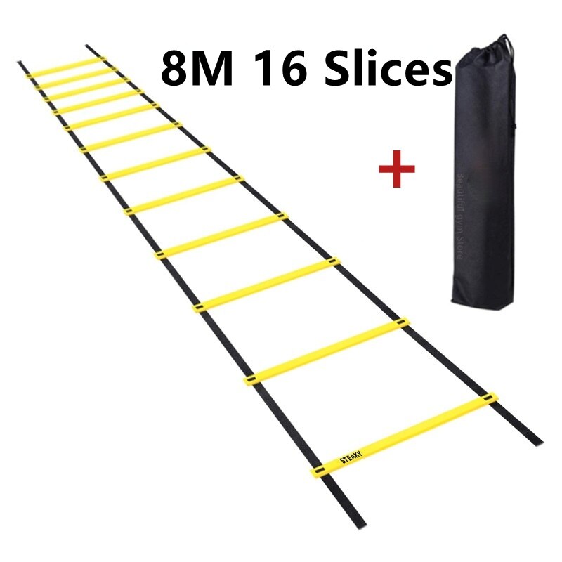 Agility Speed Ladder Stairs Nylon Straps Training Ladders Agile Staircase for Fitness Soccer Football Speed Ladder Equipment: BBX11-8M 16 Slices