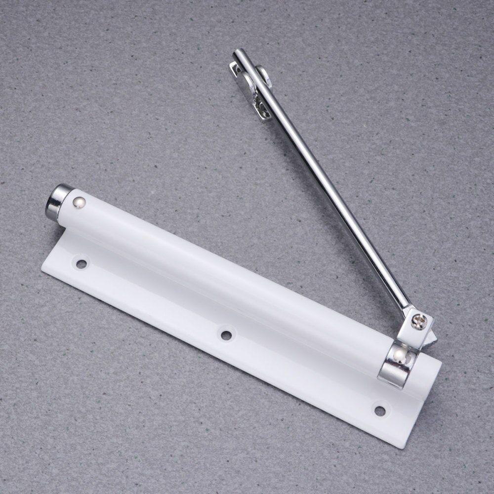 1Pc 35KG Automatic Door Closer Home Use Concealed Door Spring Hinge Buffer Free Punching Automatic Door Closer Device (Ivory Whi