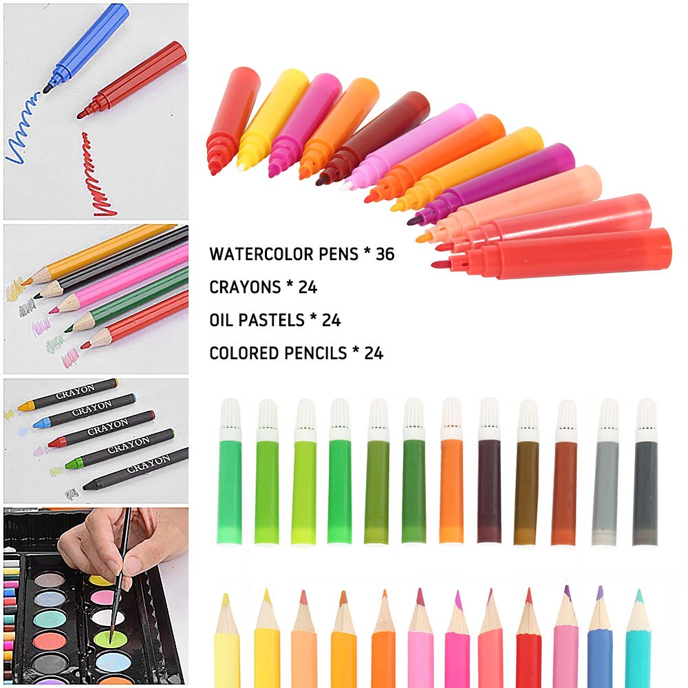 150 Pcs/Set Kids Art Sets Children Drawing Kit Water Color Pen Crayon Oil Pastel Painting Tool Supplies stationery set Kids