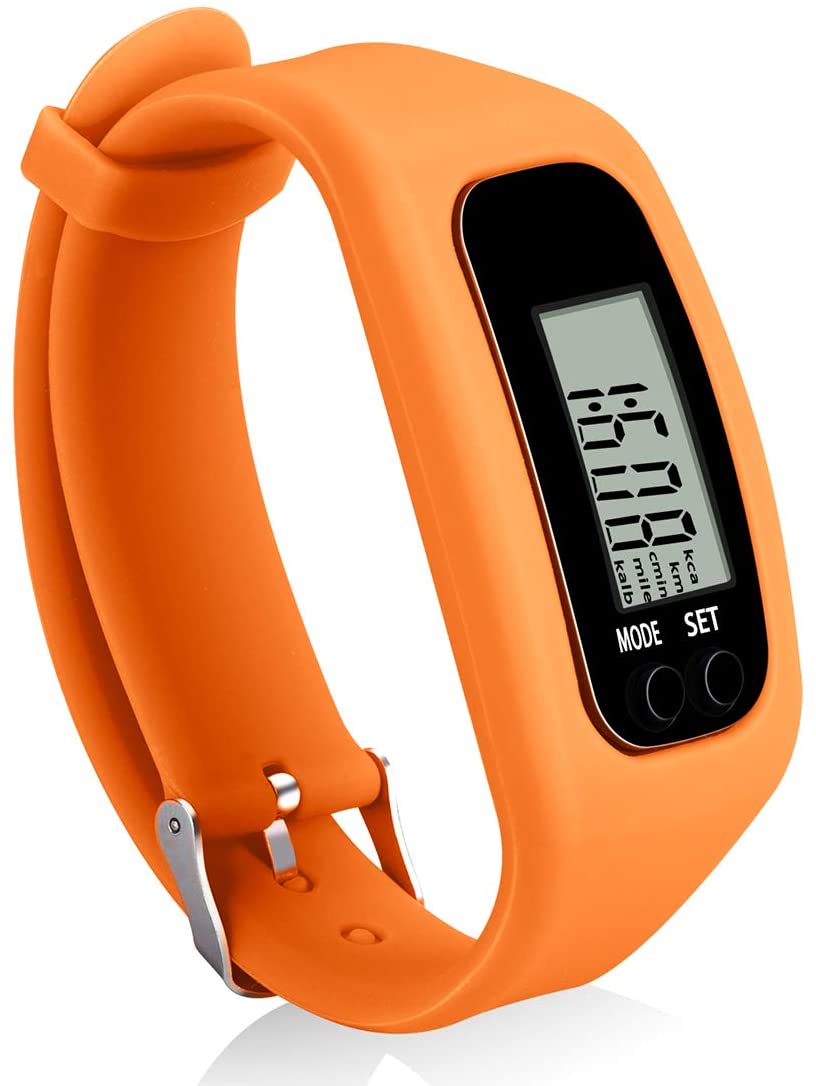 Fitness Tracker Horloge, Eenvoudig Bediening Walking Running Stappenteller Met Calorie Branden En Stappen Tellen: Only Belt (orange color)
