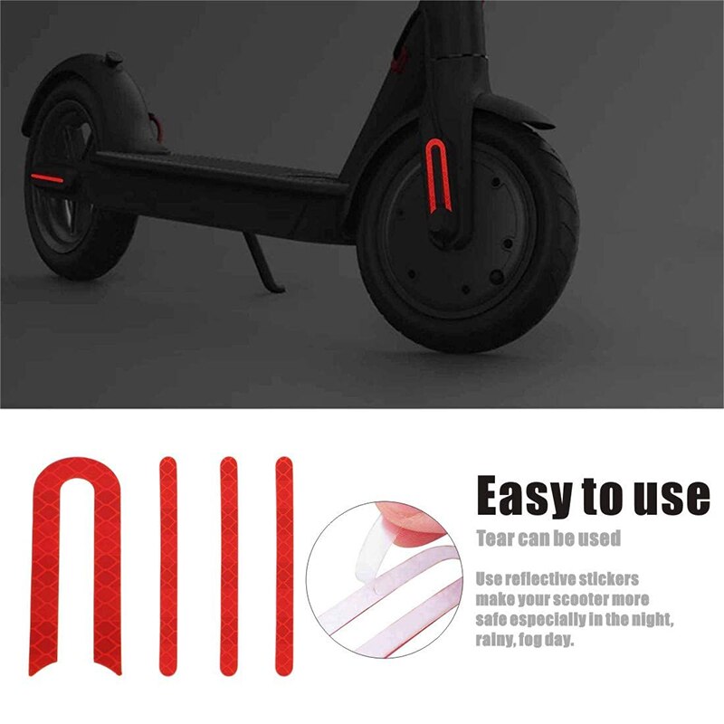 Reflective Stickers for Xiaomi Mijia M365 Ninebot G30 Front Rear Wheel Rubber For Electric Scooter Wheel Replacement Parts