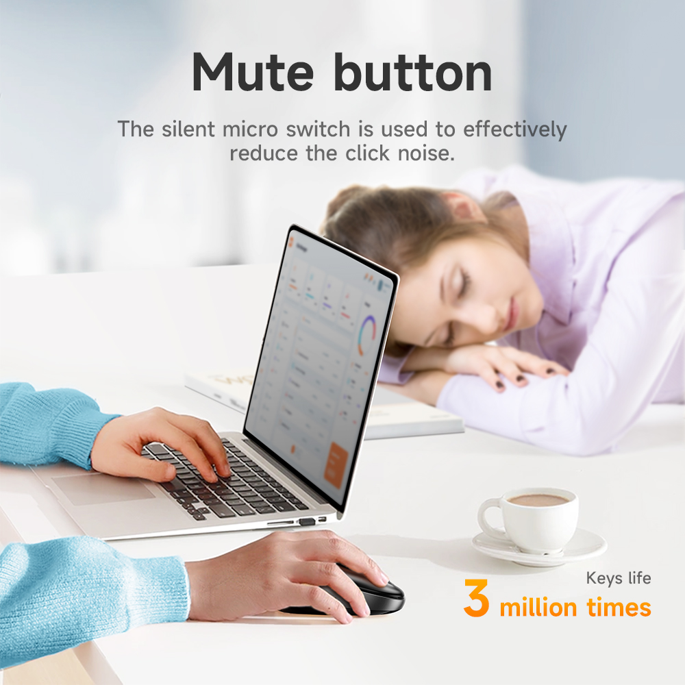 HOCO GM34 podwójny tryb 2.4G bezprzewodowa mysz Bluetooth 5.2/3.0 komputer biznesowy 1600DPI cicha mysz do komputera MacBook tablety Laptop