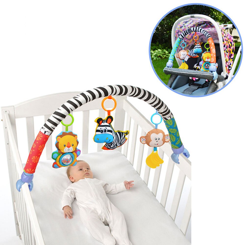 Newborn Infant Stroller Car Clip Cute Rattles Baby Toys Lathe Hanging Seat & Stroller Toys Travel Mobile Soft Bed Hanging