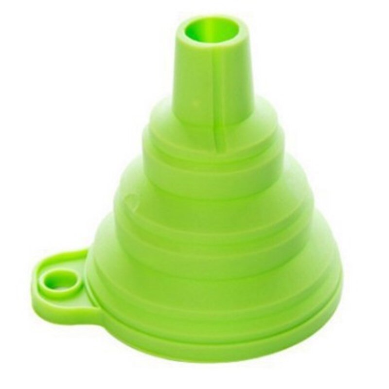 1Pcs Mini Opvouwbare Trechter Silicone Inklapbare Trechter Opvouwbare Draagbare Trechters Worden Opgehangen Huishoudelijke Vloeibare Doseren Keuken Gereedschap: green