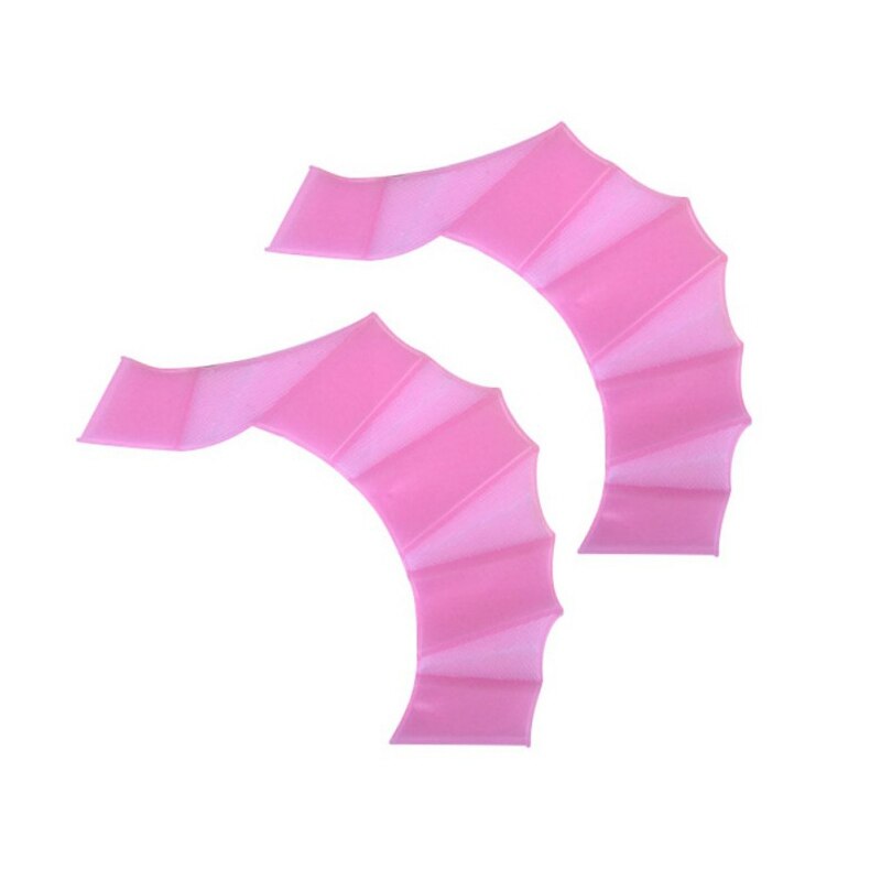 Aletas de mano de rana nadadora, fajas de silicona, guantes con correas para los dedos, paleta para principiantes, conjunto de 2 piezas de entrenamiento: pink / M