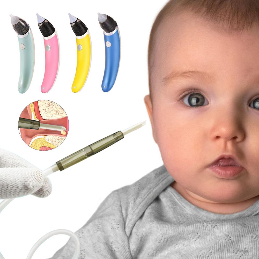 Ear Wax Cleaner Painless Powered Safety Cordles Electric Cleaning Tool Silicone Nozzle Head for Babies Adults