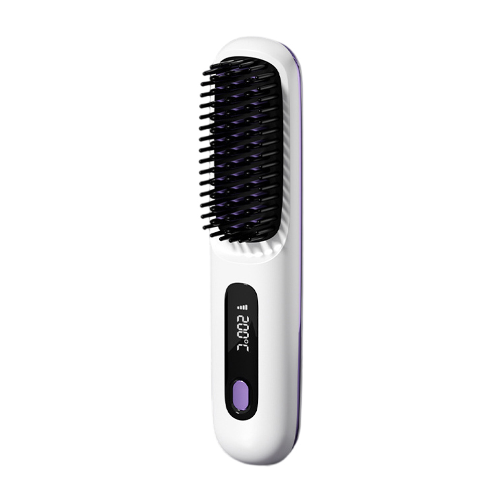 Cordless Hair Straightener Portable Straightener Brush Digital Display Hair Straightening Brush Rechargeable for All Hair Types: MULTI